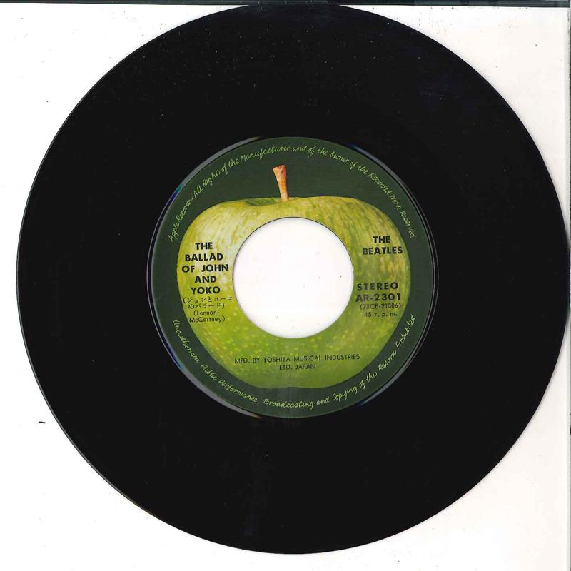 Пластинка 7 дюймов BEATLES Ballad Of John And Yoko Old Brown AR2301 APPLE 1969 Япония Рок Б/у