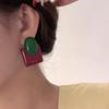 Женские геометрические квадратные серьги: Красно-белый, Стильный, Универсальный, Высококлассный модный аксессуар