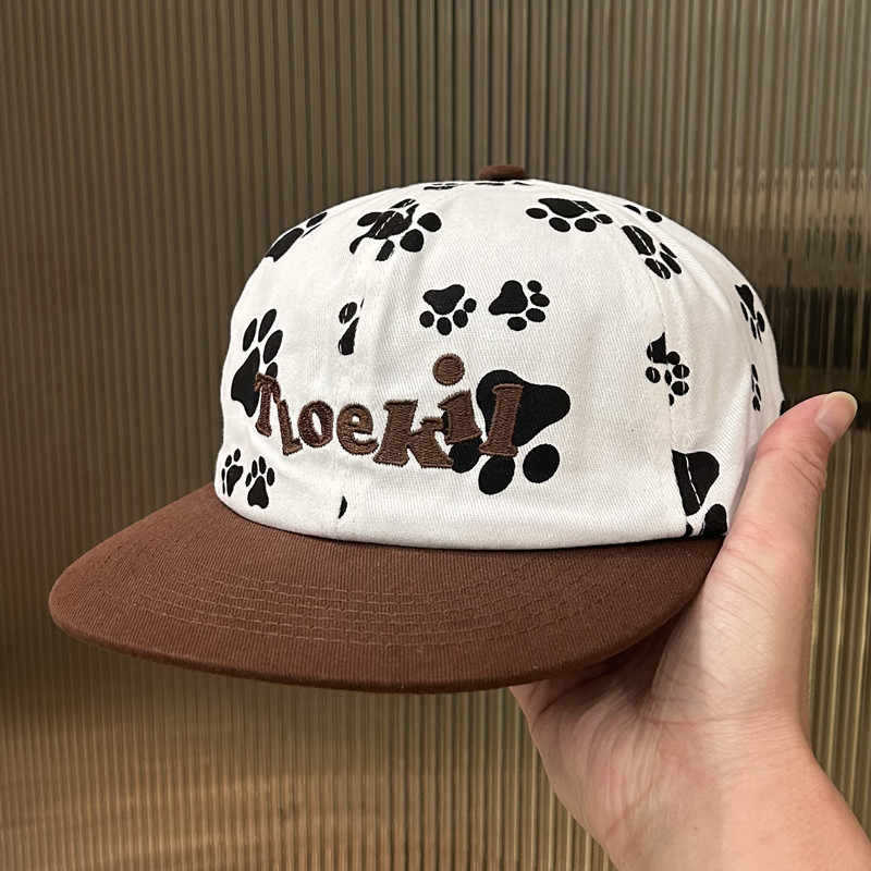 Puppy Footprint Contrasting Color Baseball Cap Men'S And Women'S Same Adjustable Flat-Brimmed Cap Original Design Peaked Cap