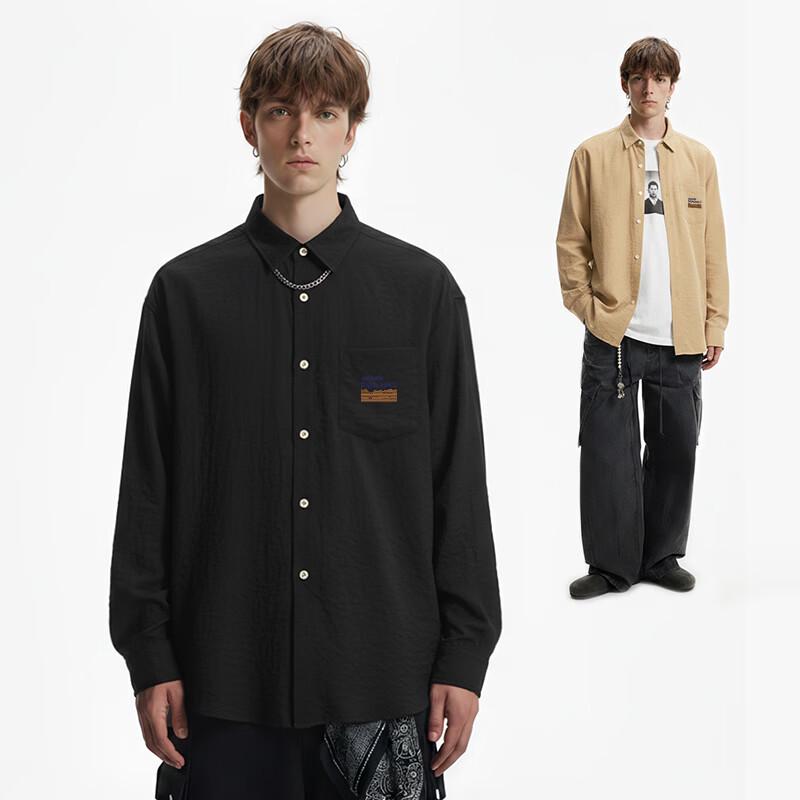 Mark Fairwhale Men's American Style Long-Sleeve Loose Casual Shirt