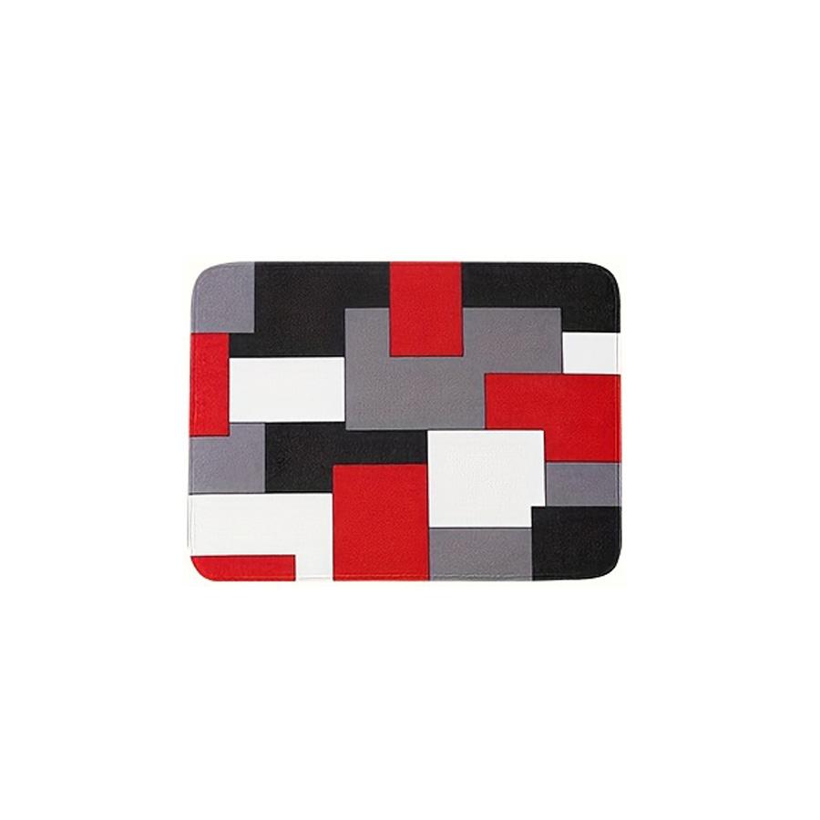 Abstract Red Black Color Block Kitchen Mat Decor Non-Slip Hallway Balcony Laundry Room Rugs Bathroom Foot Pad Bedroom Doormat