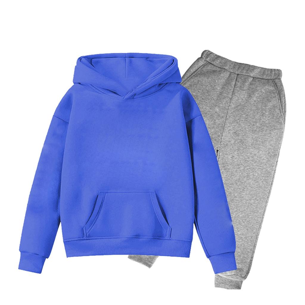 Children's Solid Color Sweatshirt Set (pants + Top)