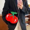 Women's Funny Cherry Shape Shoulder Crossbody Bag Cute Personalized Chain Design Small Purse and Handbag CLE