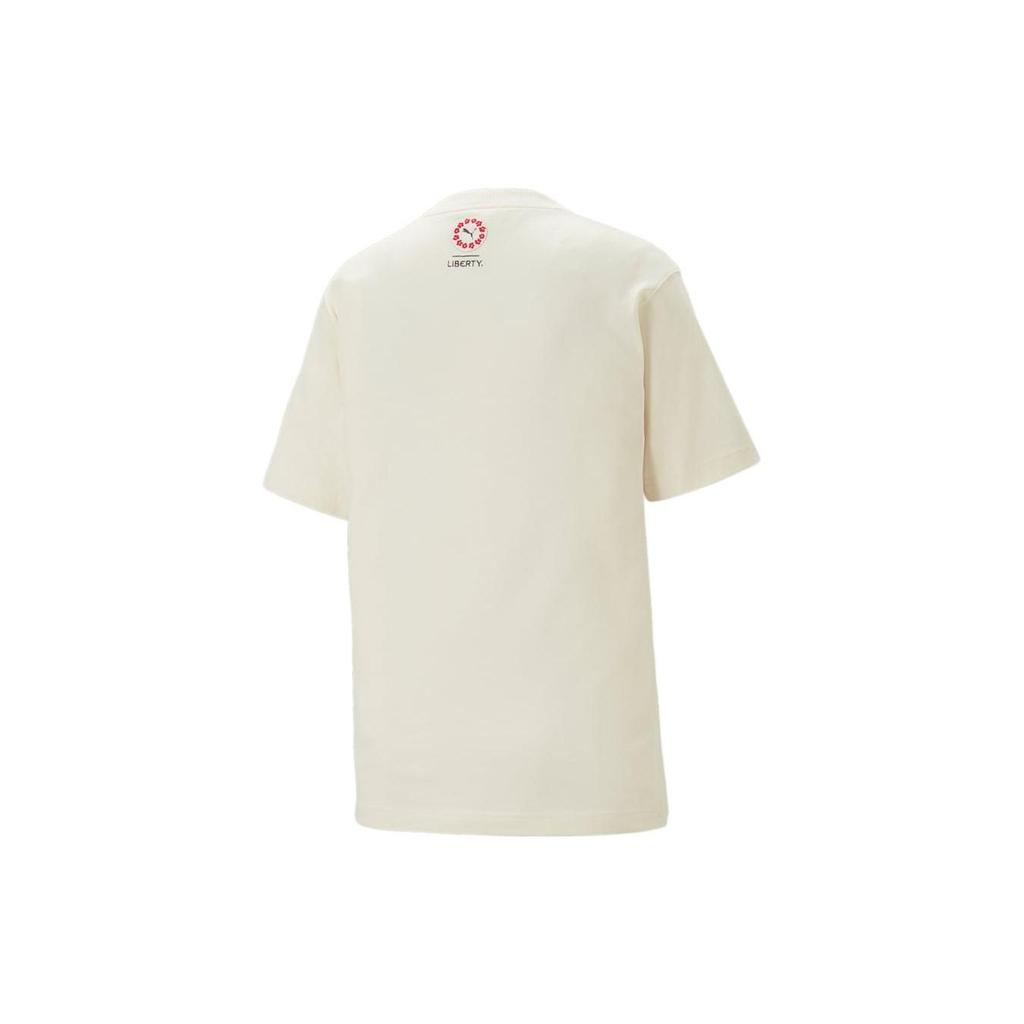 Puma X Liberty Collaboration SS23 Цветочный принт Вышитая свободная футболка с коротким рукавом женские топы Off-White 539829-65