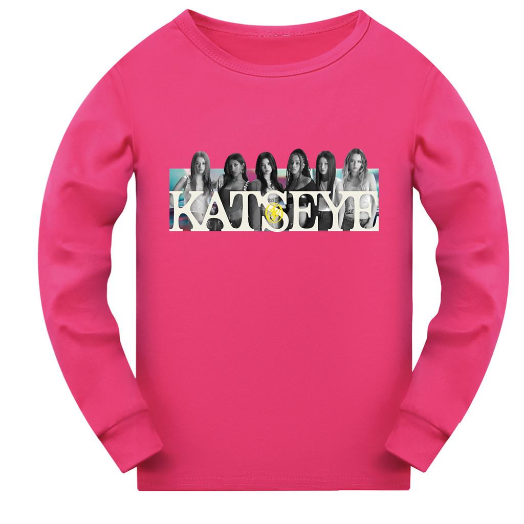 5350 Детская футболка с длинными рукавами для девочек с принтом KATSEYE