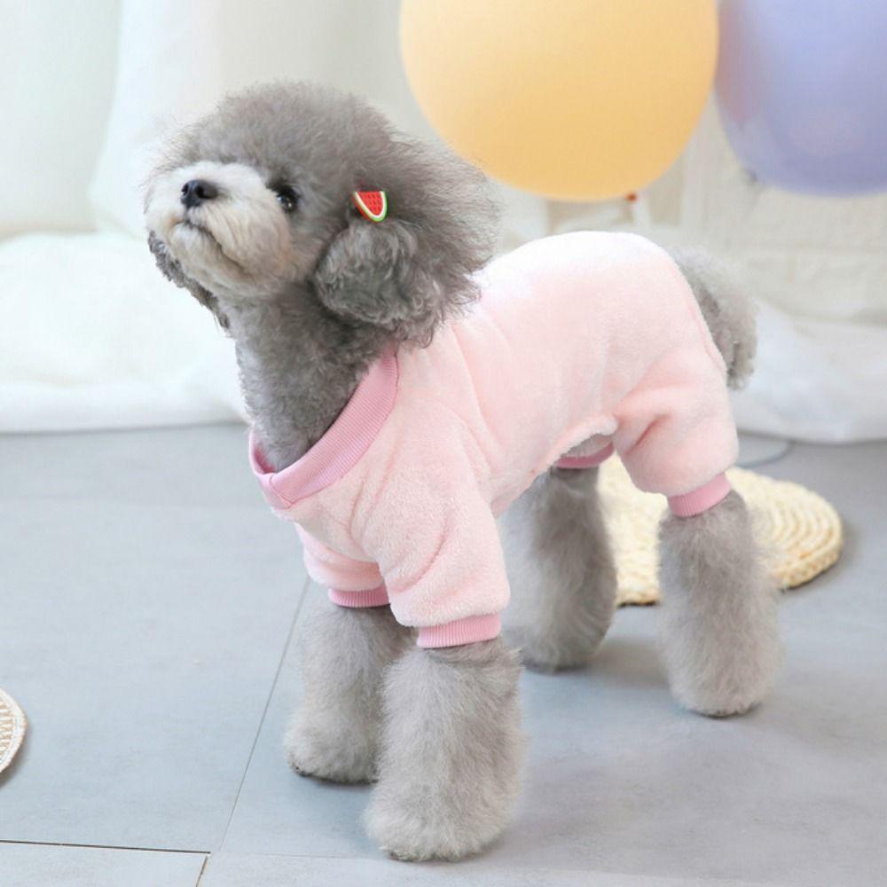 Теплые пижамы для собак Мягкая зимняя одежда для собак Аксессуары для питомцев Комбинезон на четырех лапах для собак Щенков