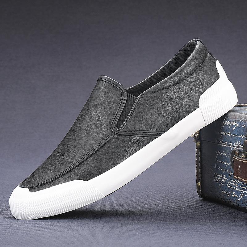 Мужская обувь Лоферы с одной педалью Повседневная обувь Британские деловые кожаные туфли Универсальные трендовые туфли для вождения на мягкой подошве