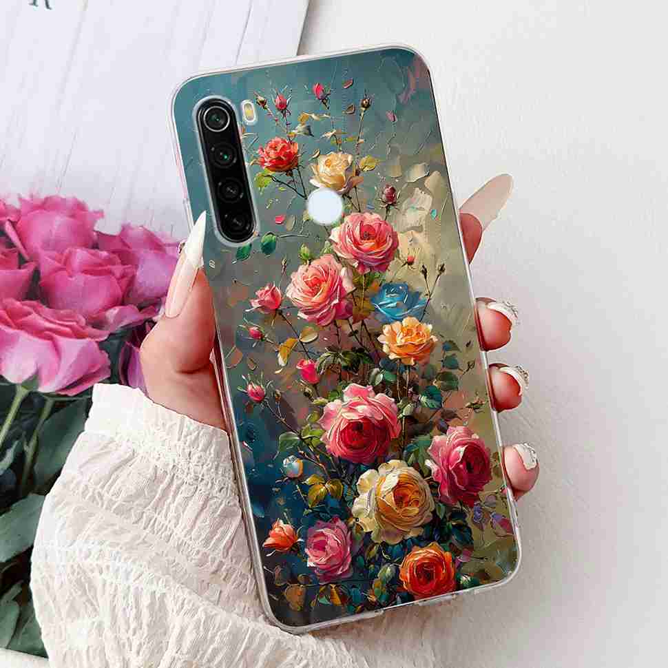Чехол для Xiaomi Redmi Note 8 Винтажный Дракон Роскошный Цветок Мягкий Силикон ТПУ Чехол Для Redmi Note8 Note 8T Чехлы для Телефона Ударопрочный