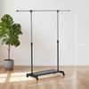 Extendable Clothes Drying Rack with Wheels, Bar and Shoe Rack, 159x42x168cm, Black & Silver