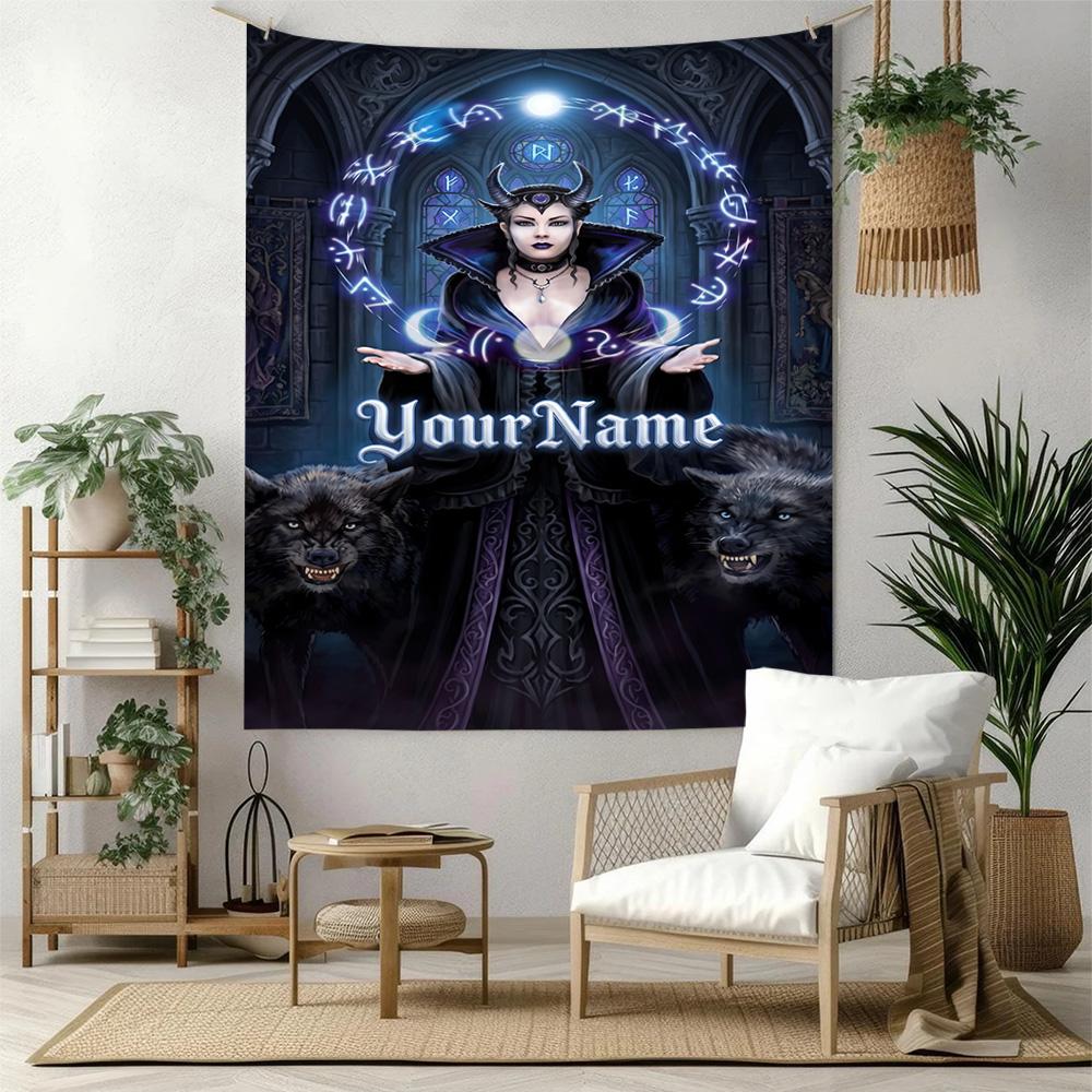 Gothic Illustrations Custom Your Name Wall Decor Tapestry Art For Pet Memorial Birthdaywedding Party Backdrop Family Gift
