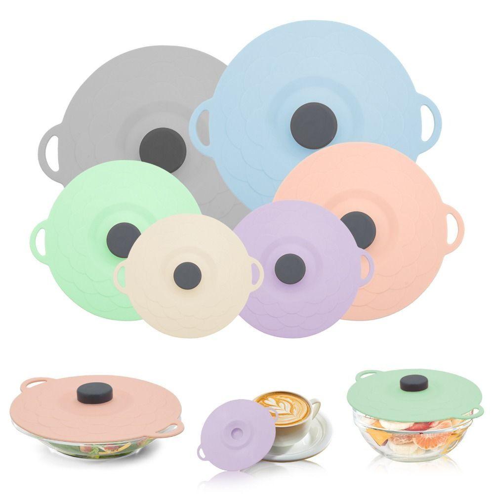 5Pcs Sealed Food Fresh Cover Anti-spill Tableware Pot Lid Universal Fresh Keeping Cover  Plates