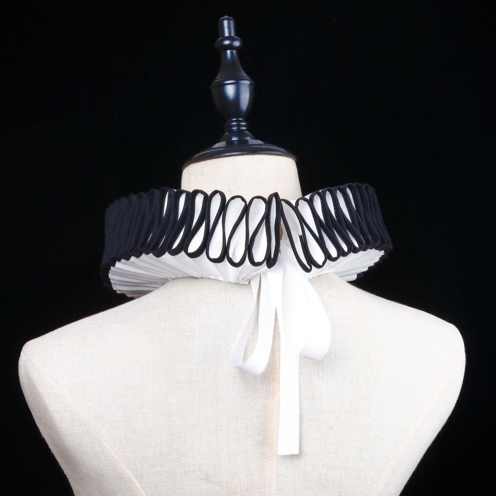 Victorian Costume Neck Ruffled Collar Detachable Circus Clowns Ruff Collar  Cosplay
