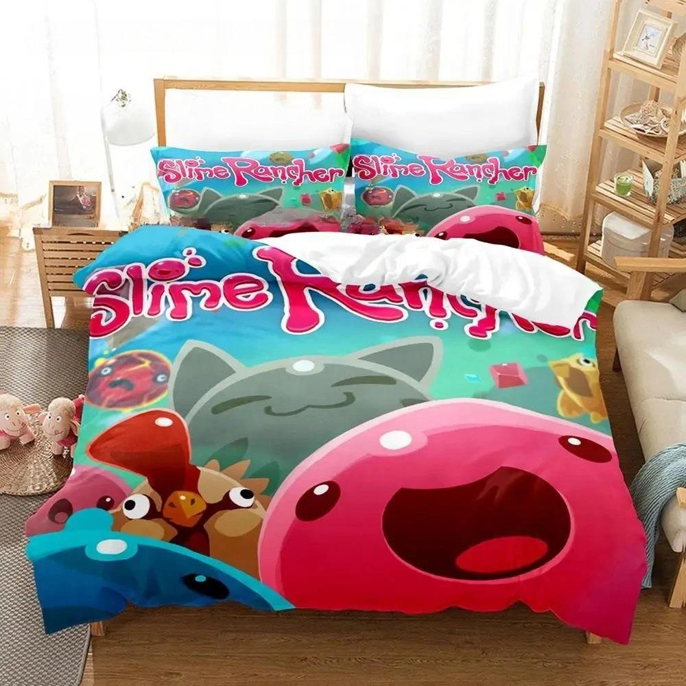 Комплект постельного белья с 3D-печатью в стиле аниме игра Slime Rancher 2 Односпальный Двуспальный Полный Королевский размер Комплект для кровати Взрослый Мальчики Спальня Комплекты пододеяльников