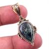 Natural Green Pietersite Gemstone 925 Solid Silver Two Tone Pendant 1.50" n8D70