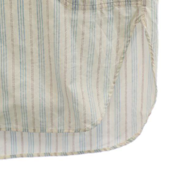 НОВАЯ рубашка с длинным рукавом на пуговицах, воротник-стойка, полоска, сделано в Японии, 1 молочно-белый, мужская, б/у