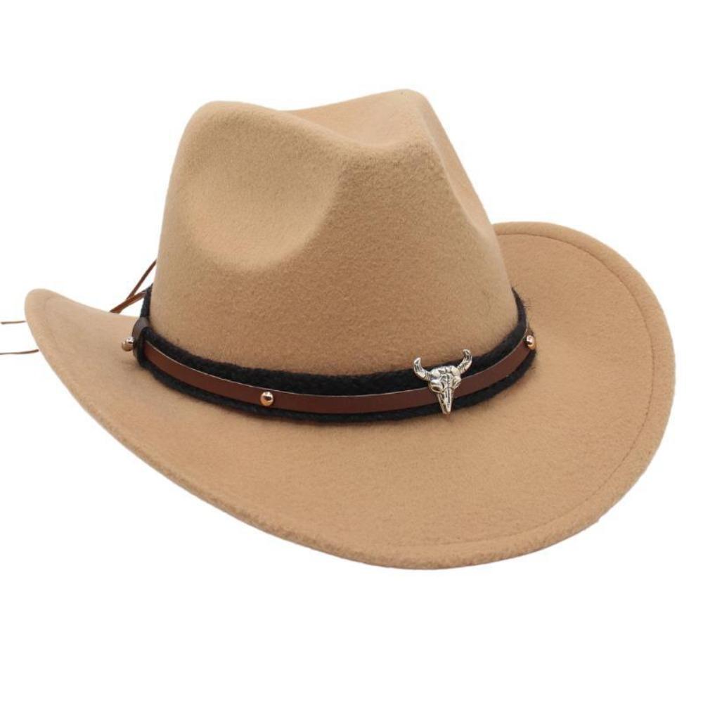 Cow Head Sunscreen Bucket Hat Felt Cowgirl Cap Retro Western Cowboy Hat  Travel