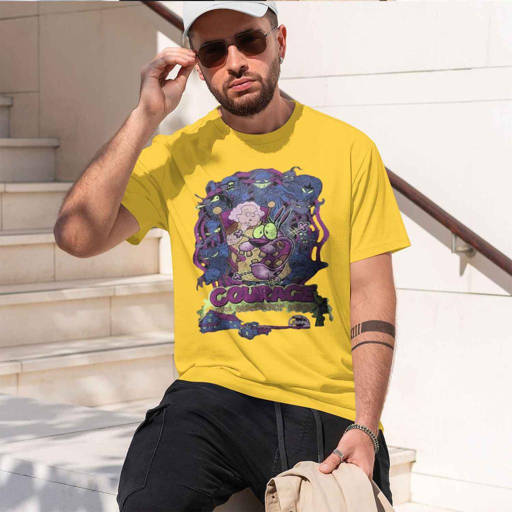 Vintage Coue The Cowardly G Coon Print Short Sleeve Tshirt Retro Unisex Graphic Tee 90s Nostalgia Summer Streetwear 2026 New Mo