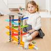 Деревянная игрушка Горка Игрушечная машинка Скользилка, Вращающаяся радужная горка Петляющая американские горки, Расширенная версия игрушки, Миниатюрные машинки, для мальчиков, девочек, младенцев, Подарок, День рождения