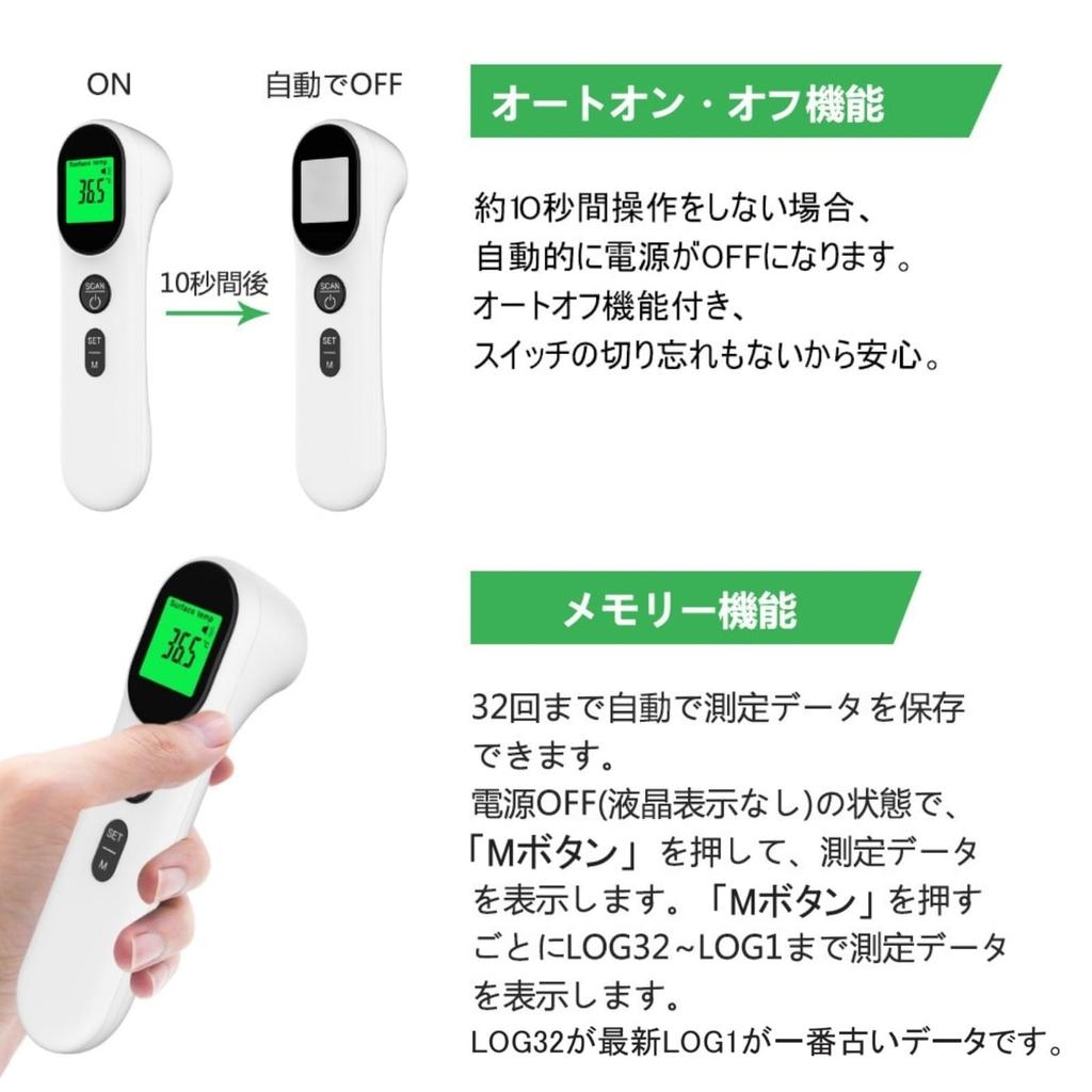 BESTEK Бесконтактный термометр, инфракрасный: Быстрое измерение за 1 секунду, 32 записи, Автоотключение, Бесконтактный, Электронный термометр, Для использования в помещении/на улице