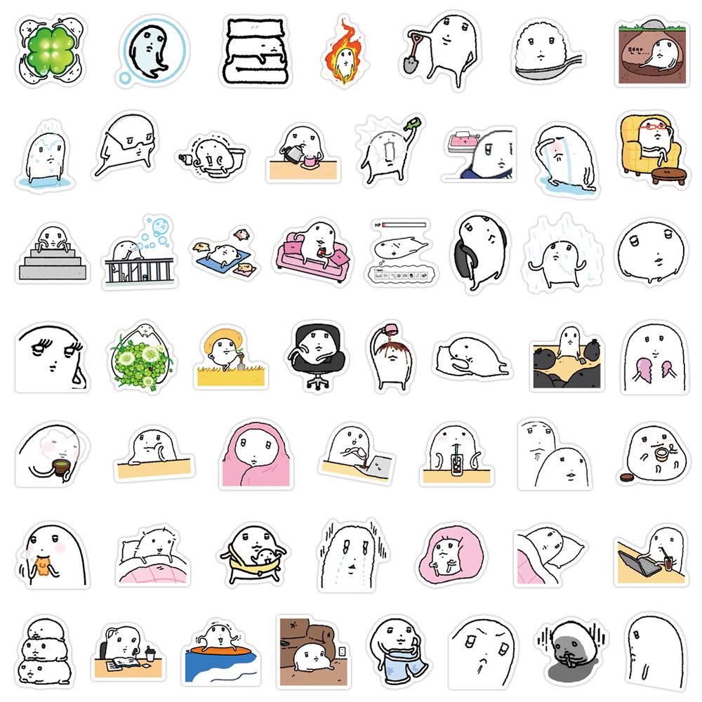 Cartoon Emoji Mochi Stickers: 100-Piece Set for Journals, DIY, Phones, Laptops
