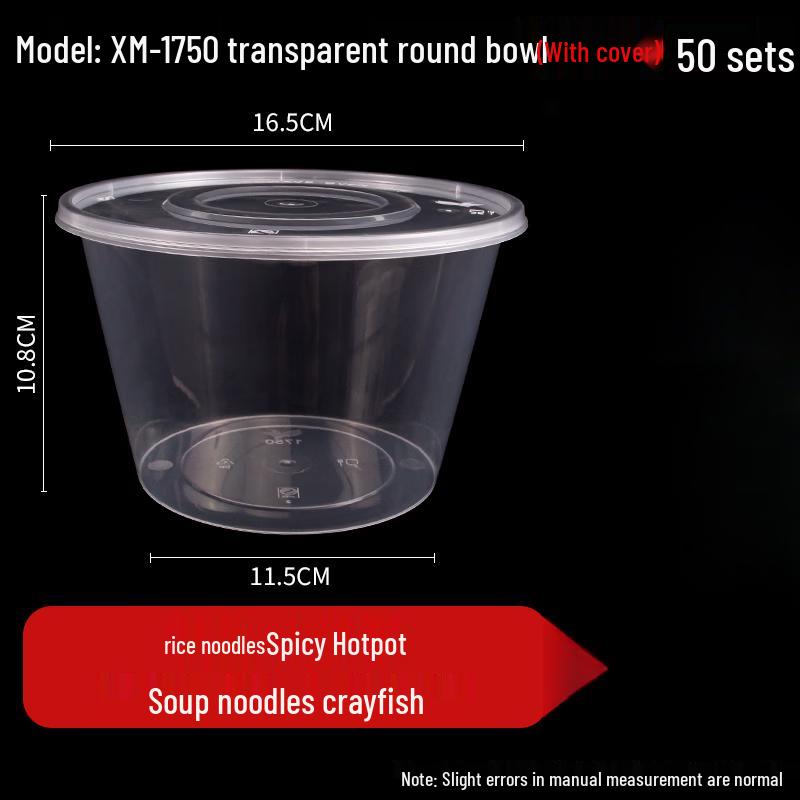 Disposable Round Plastic Food Containers with Lids