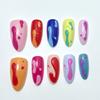 Colorful Press On Nails Almond Fake Nails with Designs Reusable False Nails Press Ons Glossy Full Cover Acrylic Glue On Nails Stick On Nail for Women