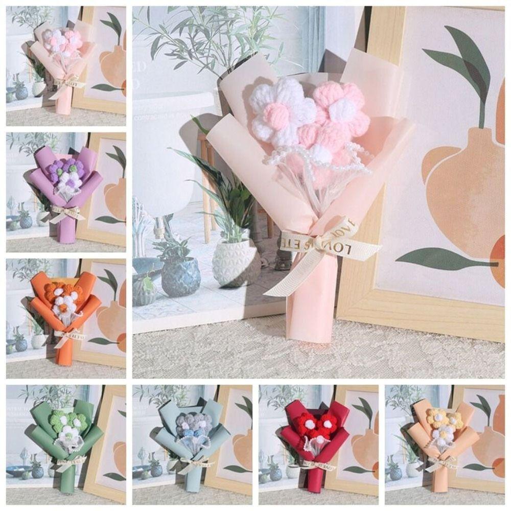 Свадебный подарок-компаньон Искусственные цветы Подарок на день рождения Цветы ручной работы Красивый вязаный цветок