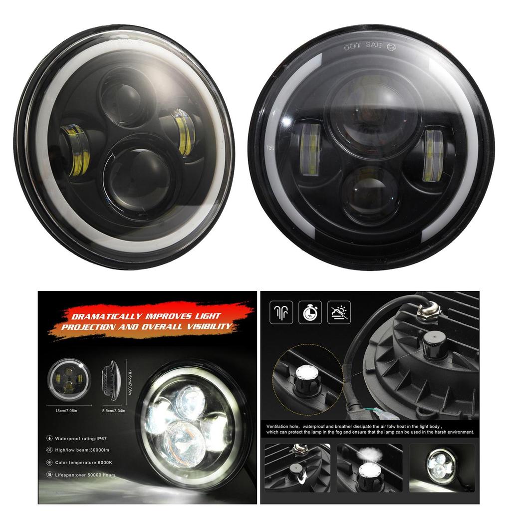 7-дюймовые круглые светодиодные фары 200 Вт ближний свет для JK 4 двери 5 8 7