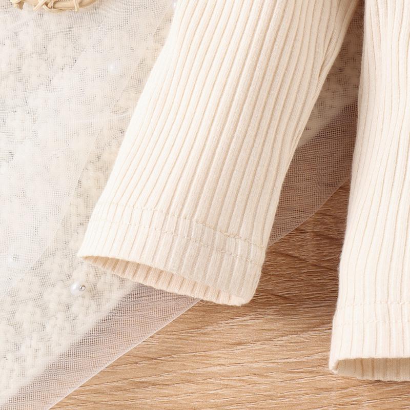 Комплект из пуловера и юбки для маленьких девочек, топ с длинными рукавами, короткая юбка, комплект одежды из двух предметов для младенцев