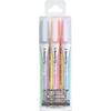 Highlighter Pen 2 Color Fluorescent Marker Beetle Tip Dual Color Soft Color 3 Pieces 6 Color Set PM-L313-3S