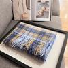 Autumn and Winter New Retro Plaid Scarf Women's Wool High-end Student Shawl Thickened Warm Scarf