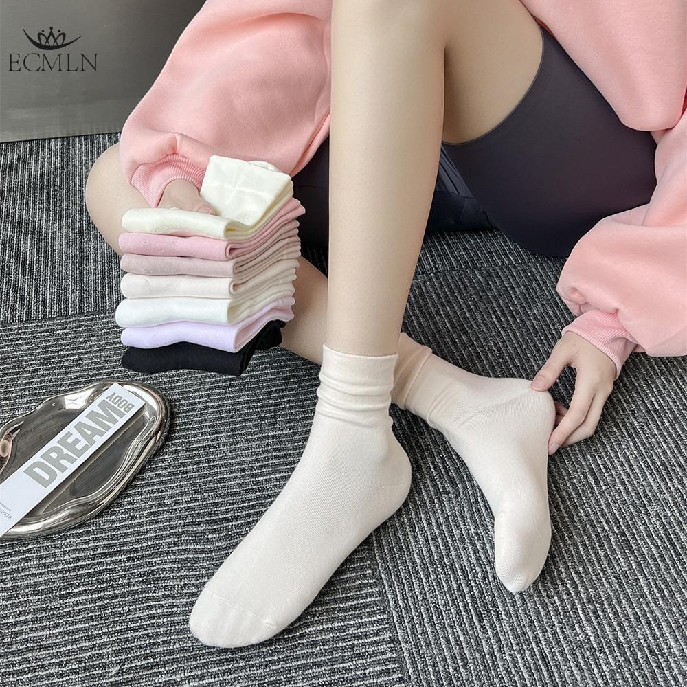 Autumn Winter Soft Comfort Breathable Dress Socks for Women Womens Cotton Crew Socks  Above Ankle Crew Socks for Casual