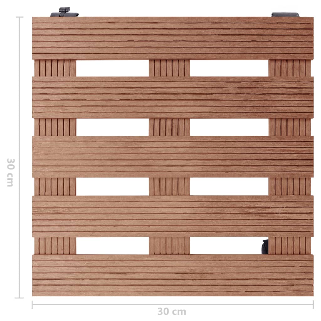 Plant Caster Set 2 pcs Brown 30 x 30 x 7.5 cm WPC