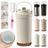 Ceramic Tumbler with and Direct Drinking Water Large with Coffee Vacuum Ceramic for and Soy Milk Straw, Straw, Cover, Bottle, 500ml/750ml, Capacity,