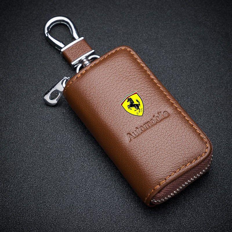 Кожаный чехол-брелок для ключа автомобиля Shell Keychain Для Ferrari F1 F8 F80 SF90 Stradale SF90Spider 296 GTB 296 GTS 812 488 Автоаксессуары WM3