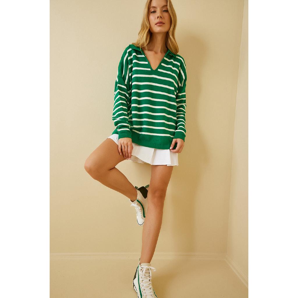 Women's Polo Neck Knitwear Sweater Us00293