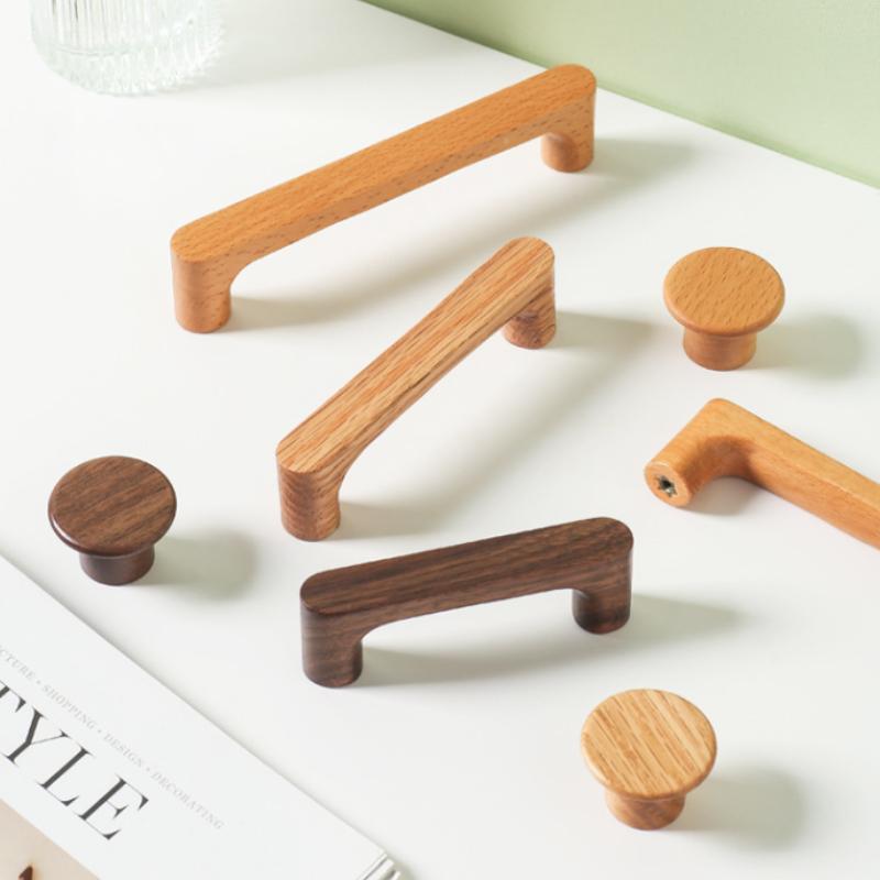 Wardrobe Door Handles for Furniture Hardware Nordic Wooden Cabinet Handle Cupboard Door Knob and Handle Kitchen Drawer Pulls