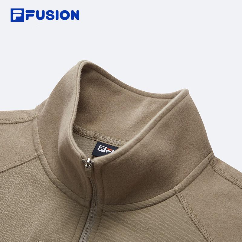 FILA FUSION Men's Stand Collar Knit Pullover Sweatshirt