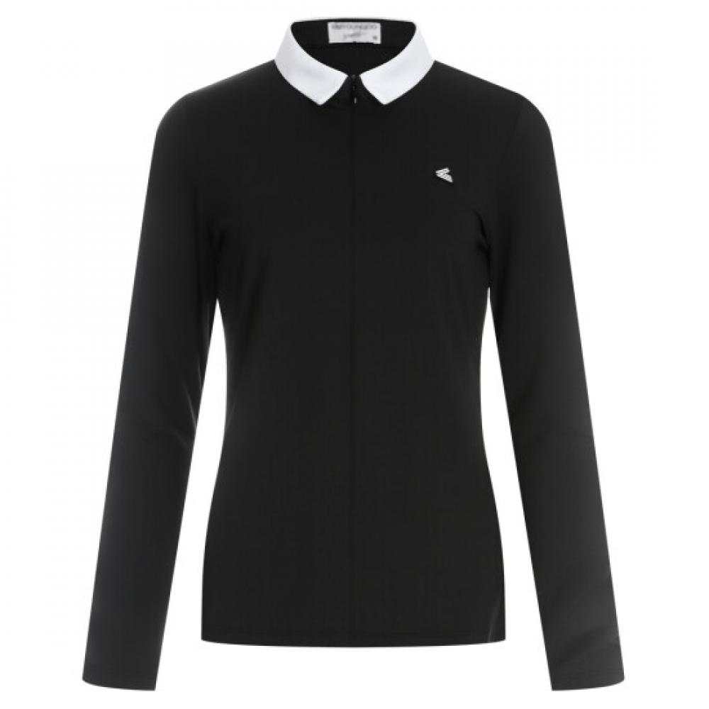 Shop Women Golf Wear Zip Long Sleeve T shirT Black Lb Wsh 226