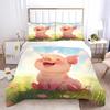 Sweet Pig Animal Bedding Set For Boys Girls, Microfiber Piggy Cartoon Animal Duvet Cover Set With Zipper and Pillowcase 75*50cm