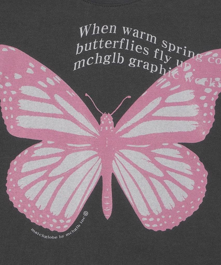 MATCHGLOBE Butterfly Crop Top (Dark Grey)