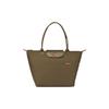 Le Pliage 31 Однотонная Классическая Сумка-Тоут с Клапаном и Застежкой-Логотипом из Кожи и Нейлона Женская сумка-тоут Темно-коричневая 1899619A23