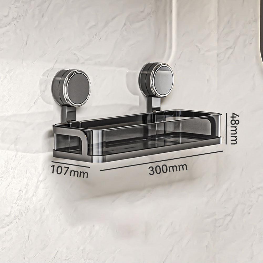 Retractable bathroom suction cup shelf rack for organizing soap shampoo and skincare essentials without damaging walls