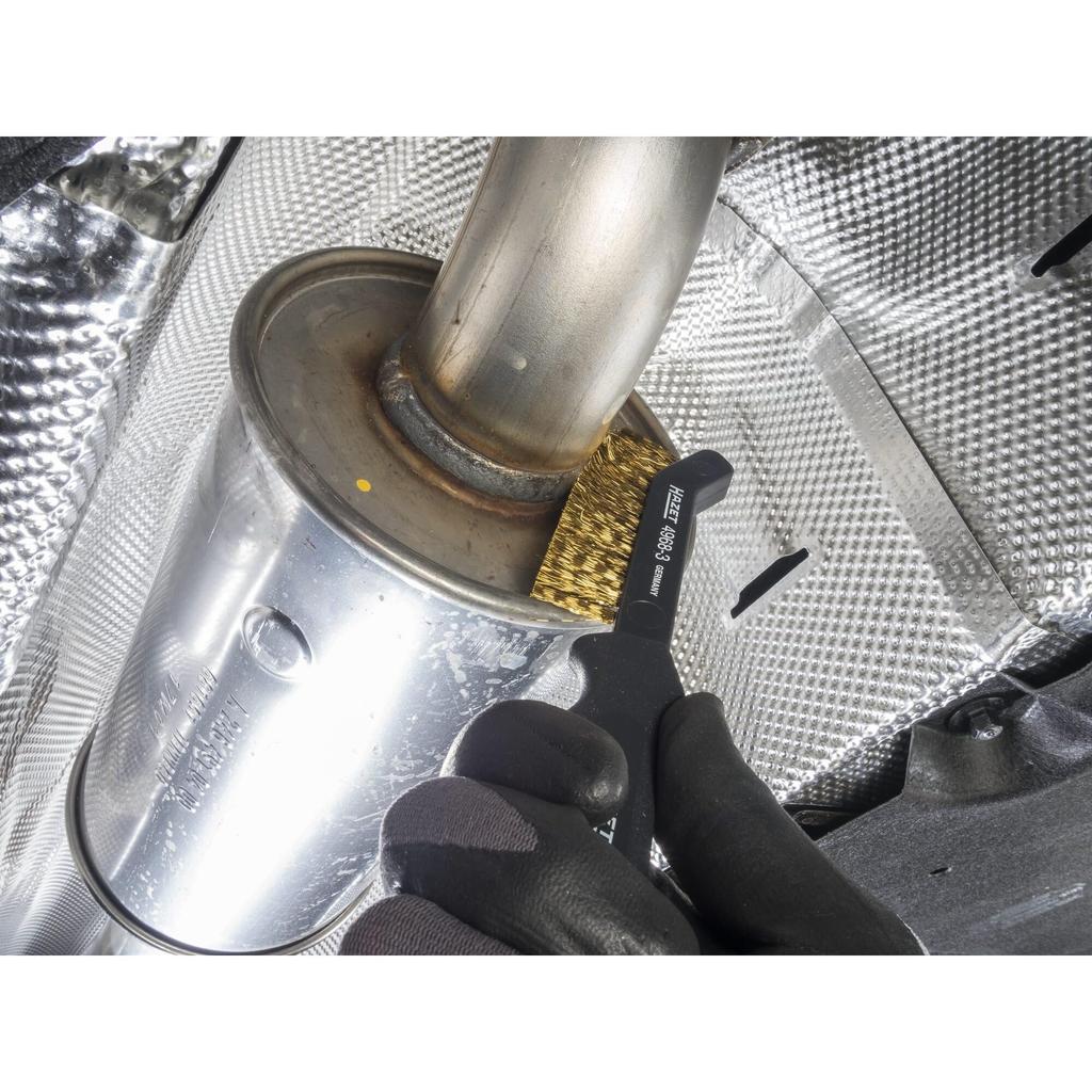 HAZET Brake Caliper Brass Brush for Aluminum Brake Cleaning and Double Row Scratch Caliper Maintenance with Hanging Made in Germany 4968-3 Brush,