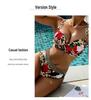 European & American Two-Piece Print Beach Vacation Swimsuit for Women