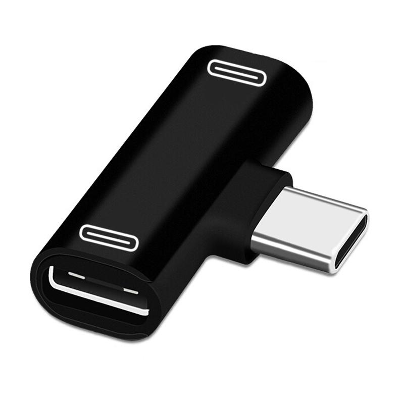 Двойной USB Type C для наушников Aux адаптер-разветвитель аудио разъем для зарядки