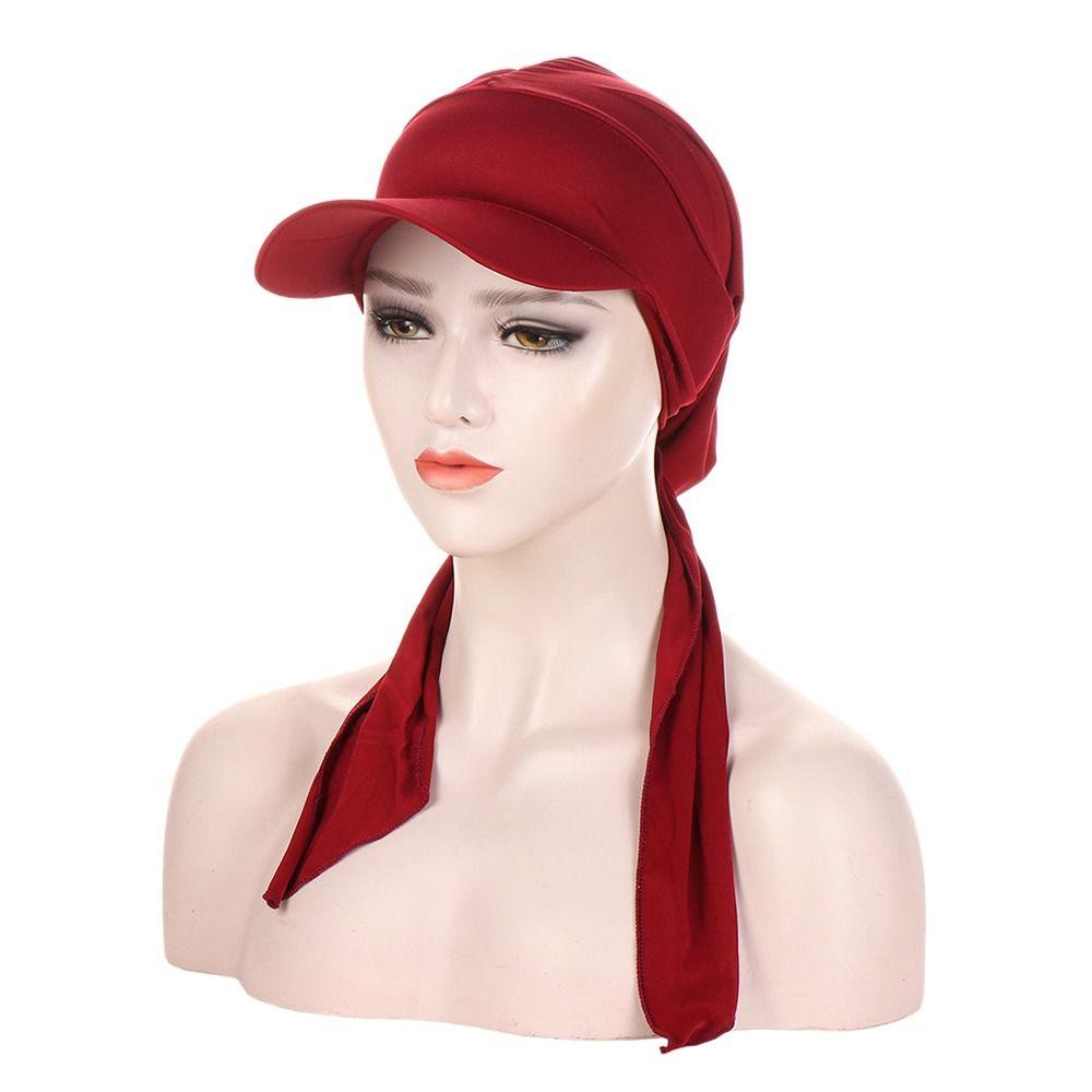 Fashion Headscarf Sunscreen Wrap Caps Muslim Hijab Turban Hat Head Wrap