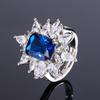 Новое кольцо с цирконом, имитация натурального топаза, ретро-кольцо с королевским сапфиром
