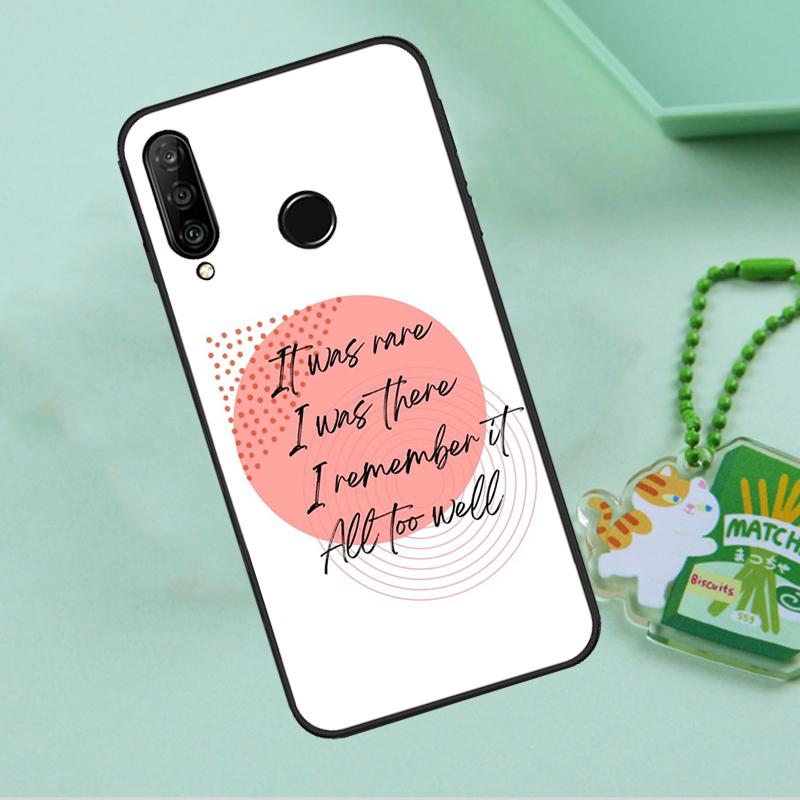 Чехол для Huawei Nova 12i 12s 7i 8i 11i 9 10 SE Y90 Y60 Y70 Y72 Y61 Y91 P30 P40 Lite P60 Pro с текстом песни All Too Well