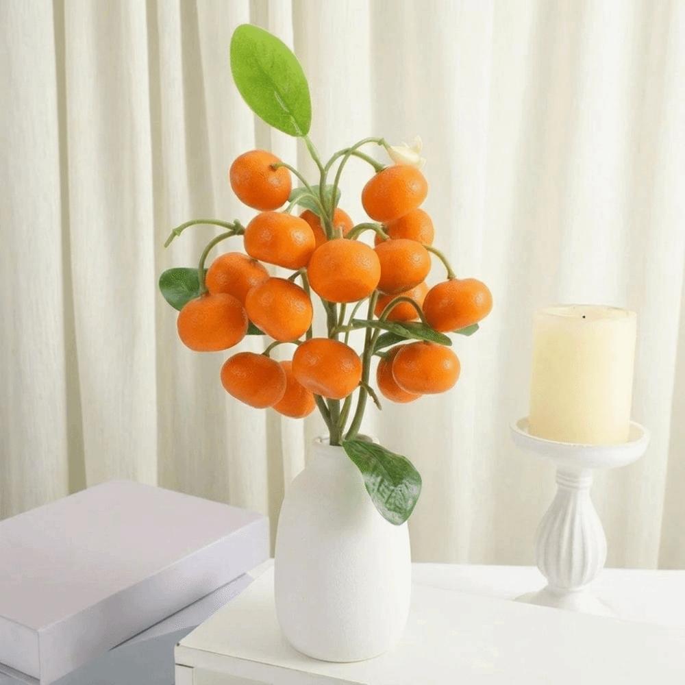 Realistic Artificial Lemon Branches Plastic Fruit Props DIY Fake Strawberry Vase Decoration